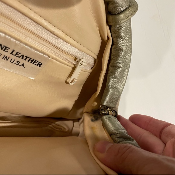 Vintage 70’s ziggy stardust gold silver beaded baguette crossbody leather ✨ - Picture 10 of 11